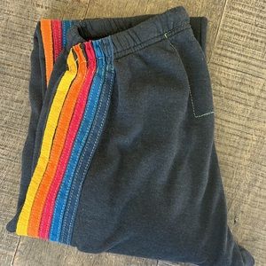 Aviator Nation Women’s 5 Stripe Sweatpants-Charcoal